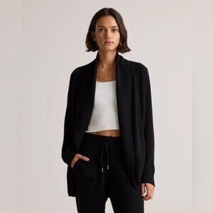 Quince Mongolian Cashmere Open Cardigan Sweater Color Black Size Medium
